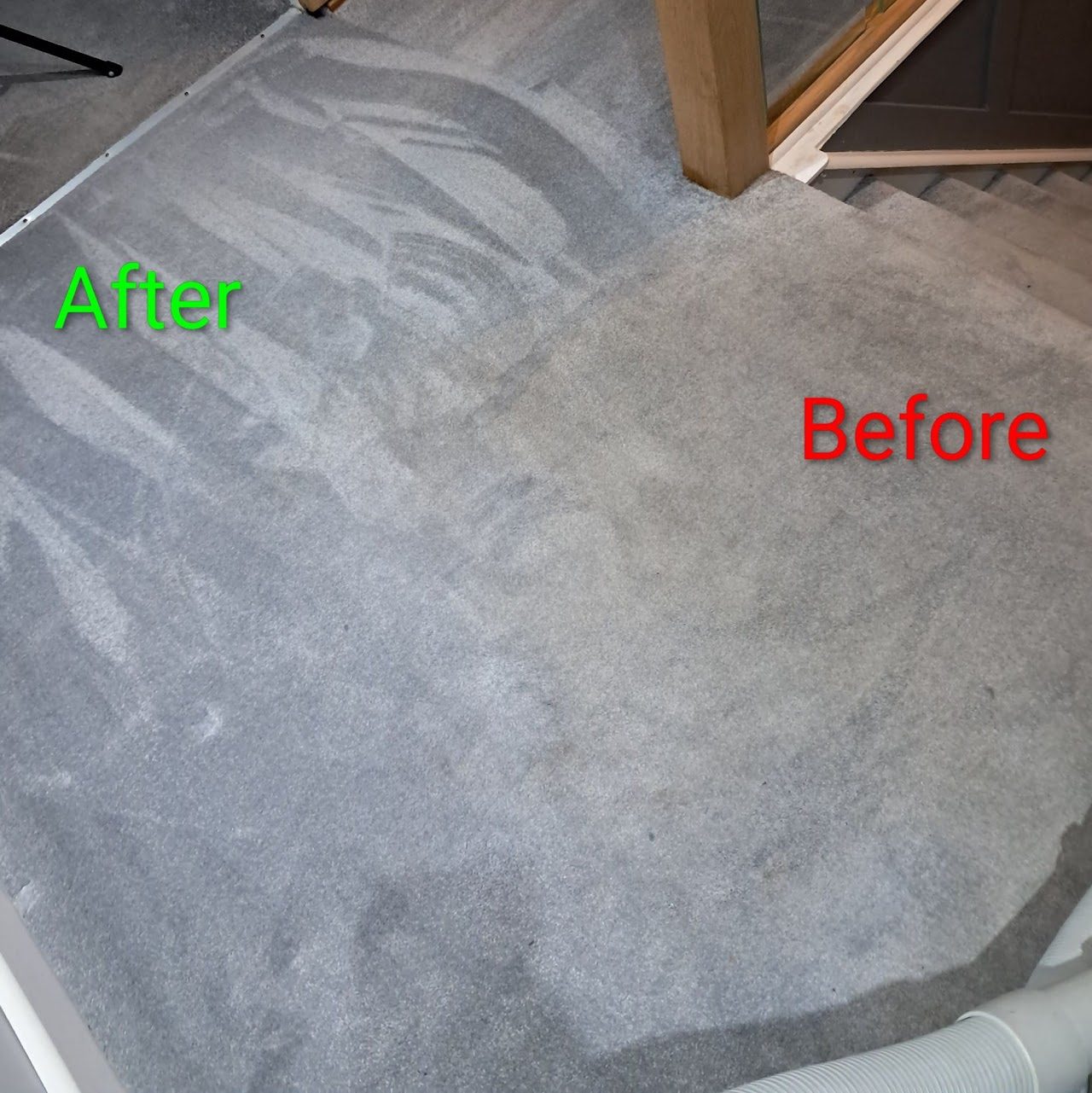 Carpet cleaning before and after result in a London living room